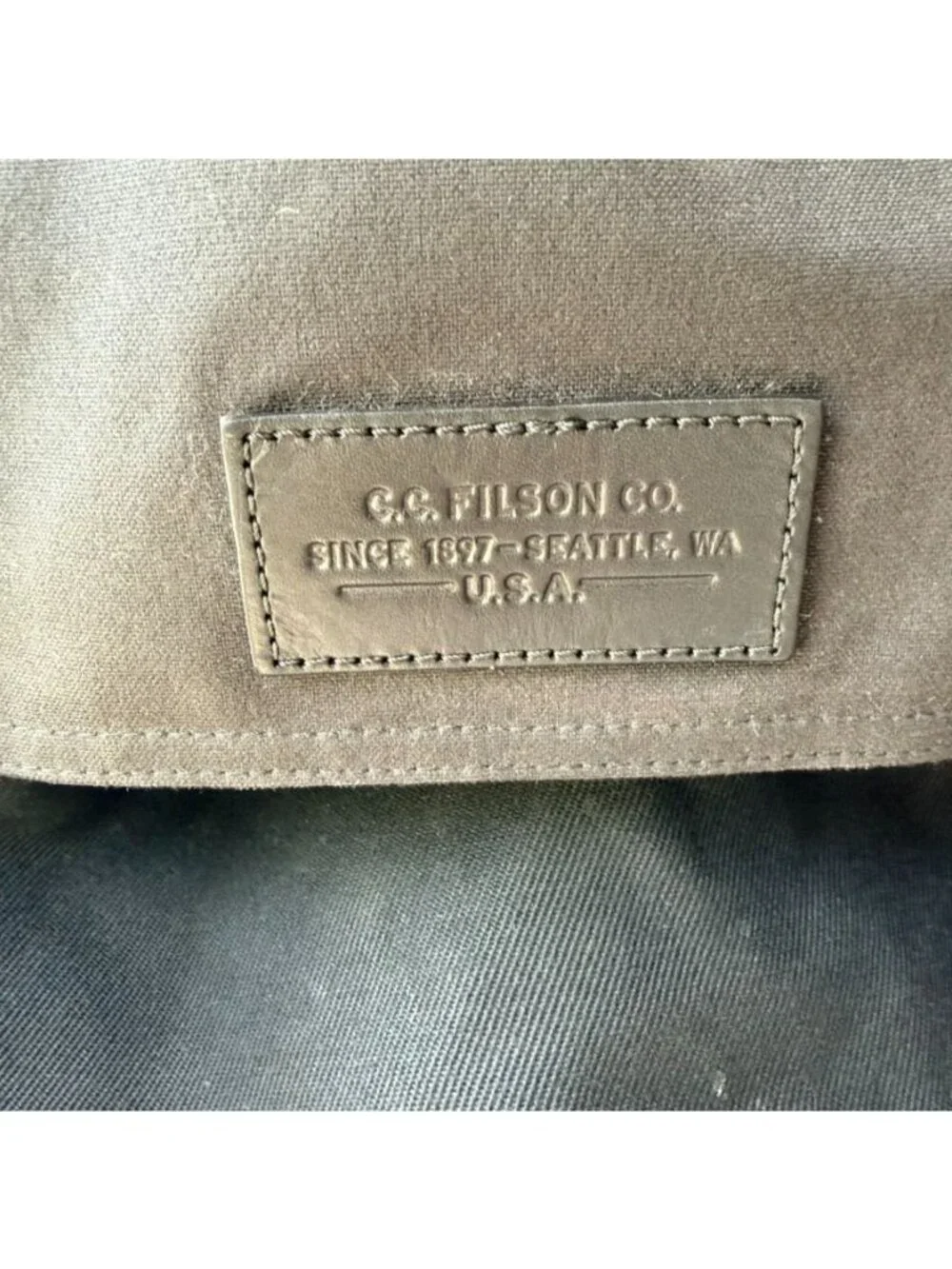 Filson Ranger Backpack Black Rugged Twill Leather Trim